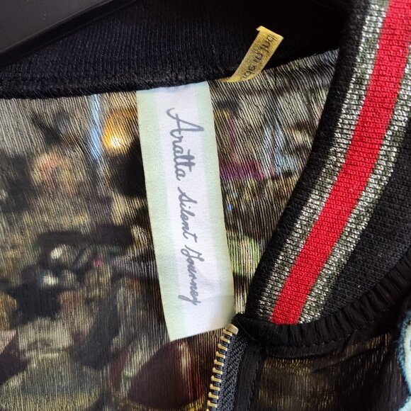 ARATTA FLORAL SHEER BASEBALL STYLE JACKET - Picture 2 of 5